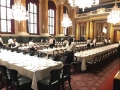 Installation Dinner of the Prime Warden of the Worshipful Company of Shipwrights 2018 : Banqueting staff preparing the Livery Hall for 240 guests